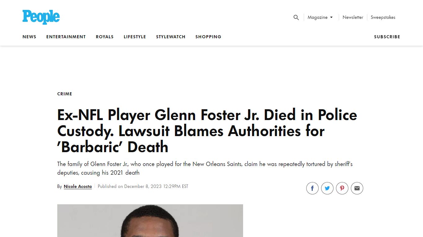Glenn Foster Jr.: Family Files Lawsuit After He Dies in ... - People.com